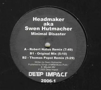 Headmaker Aka Swen Hutmacher - Minimal Disaster