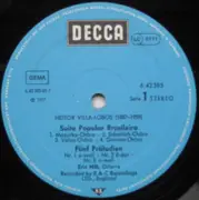LP - Heitor Villa-Lobos / Eric Hill - Suite Popular Brasileira, Fünf Präludien, Etüden