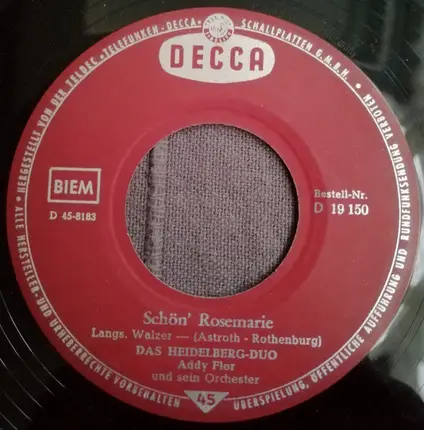 Heidelberg-Duo - Quäle Nie Ein Tier Zum Scherz / Schön' Rosemarie