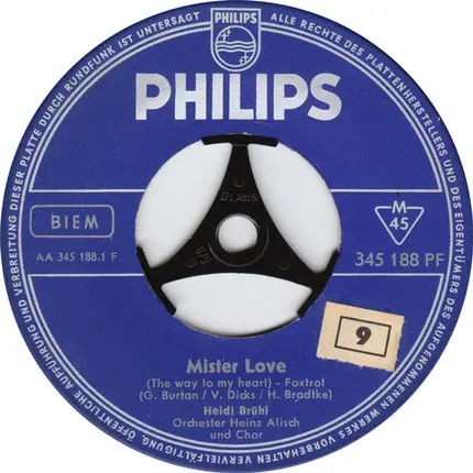 Heidi Brühl - Mister Love / Sag Mir Leis' 'Je T'aime'