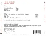 Double CD - Heiner Stadler - Brains On Fire