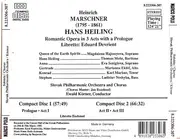 Double CD - Heinrich Marschner / Ewald Körner - Hans Heiling