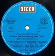 LP - Schütz - Historia Der Auferstehung Jesu Christi