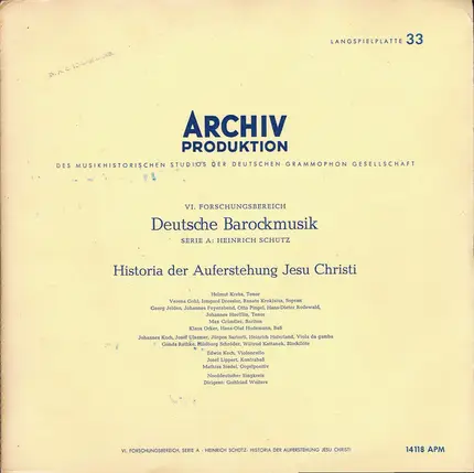 Heinrich Schütz - Historia Der Auferstehung Jesu Christi