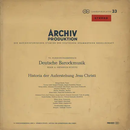 Heinrich Schütz - Historia Der Auferstehung Jesu Christi