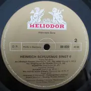 LP - Heinrich Schlusnus - Heinrich Schlusnus Singt 2