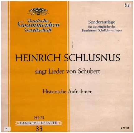 Schubert - Heinrich Schlusnus Singt Lieder Von Schubert