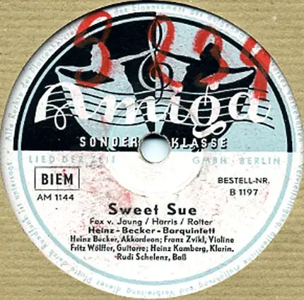Heinz Becker Barquintett - Eine Ganze Stunde Hört' Ich Tanzmusik / Sweet Sue