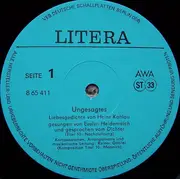 LP - Heinz Kahlau/Evelyn Heidenreich, Rainer Gäbler - Ungesagtes - Liebesgedichte Von Heinz Kahlau