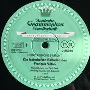 LP - Heinz Reincke - Heinz Reincke spricht die lasterhaften Balladen des Francois Villon