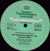 LP - Heinz Reincke - Heinz Reincke Spricht Die Lasterhaften Balladen Des François Villon