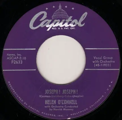 Helen O'Connell - Six Buzzard Feathers And A Mockin' Bird's Tail / Joseph! Joseph!