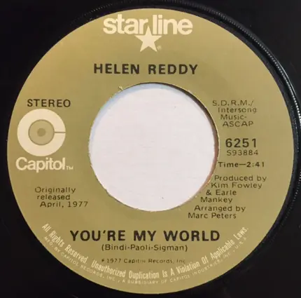 Helen Reddy - You're My World