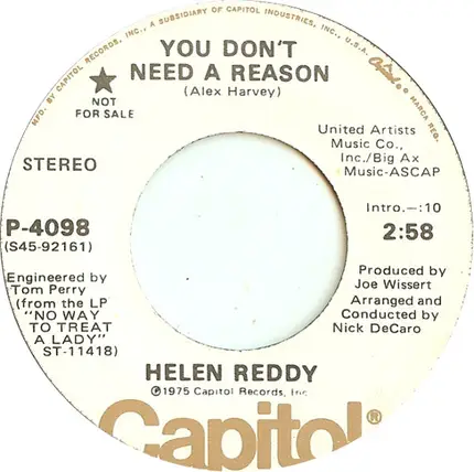 Helen Reddy - You Don't Need A Reason