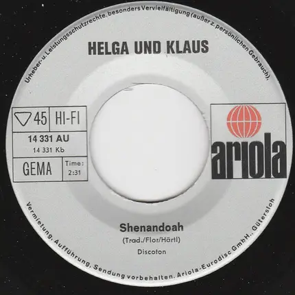 Helga & Klaus - Zum Tanze, Da Ging Ein Mädchen
