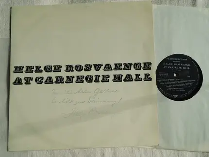 Helge Roswaenge - Helge Rosvaenge At Carnegie Hall April 17, 1963