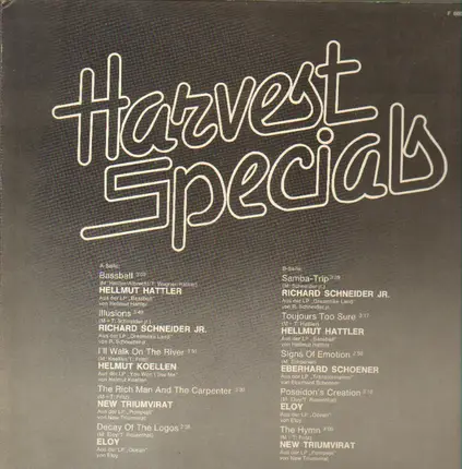 Hellmut Hattler, Richard Schneider Jr. ... - Harvest Specials