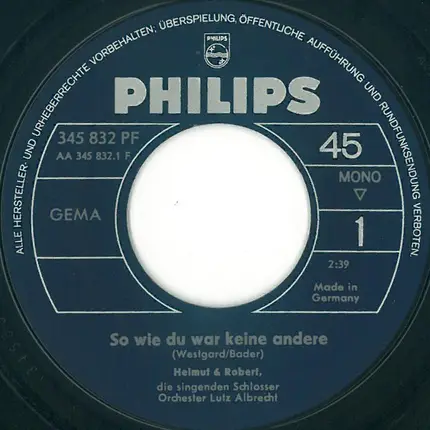 Helmut & Robert - So Wie Du War Keine Andere / Bella Madlen