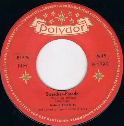 Helmut Zacharias Mit Seiner Tanz-Besetzung - Schwedische Rhapsodie / Steicher -Parade