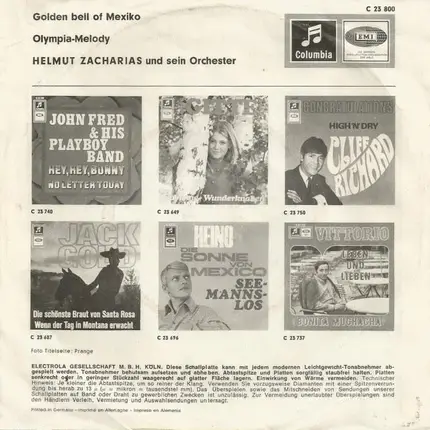 Helmut Zacharias And His Orchestra - Golden Bell Of Mexico