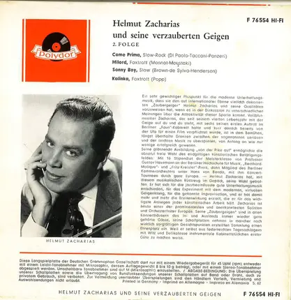 Helmut Zacharias Und Seine Verzauberten Geigen - 2.Folge