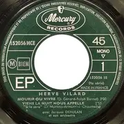7inch Vinyl Single - Hervé Vilard - Mourir Ou Vivre - EP, Mono