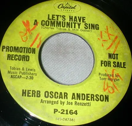 Herb Oscar Anderson - Shine On Harvest Moon / Let's Have A Community Sing