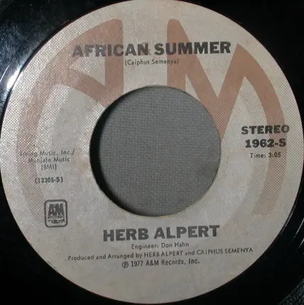Herb Alpert - The You In Me / African Summer