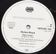Double LP - Herbert Henck - Improvisation I Und II - Für Klavier (1984)