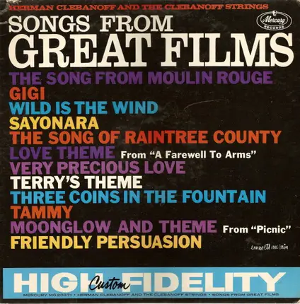 Herman Clebanoff And The Clebanoff Strings - Songs From Great Films