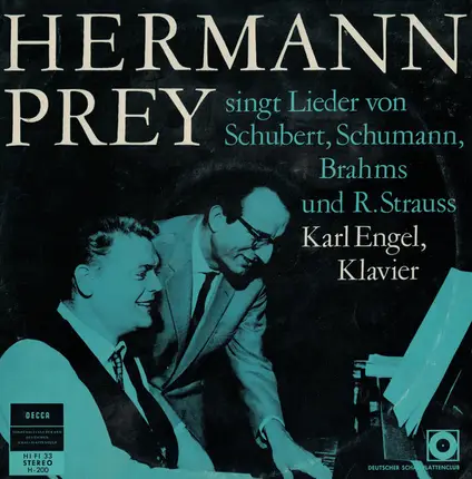 Hermann Prey , Karl Engel - Singt Lieder Von Schubert, Schumann, Brahms und R. Strauss
