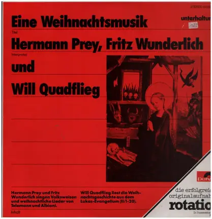 Hermann Prey / Fritz Wunderlich / Will Quadflieg - Eine Weihnachtsmusik