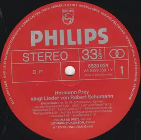 Hermann Prey - Hermann Prey Singt Lieder Von Robert Schumann