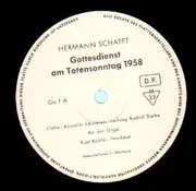 10'' - Hermann Schafft / Kasseler Chorkreis - Gottesdienst am Totensonntag 1958 - Mono