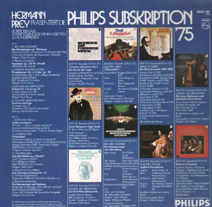 Hermann Prey - Philips Subskription 1975 (Wagner, Beethoven, Vivaldi)