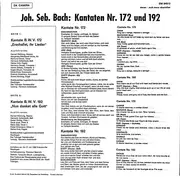 LP - Bach - Kantaten Nr. 172 und 192