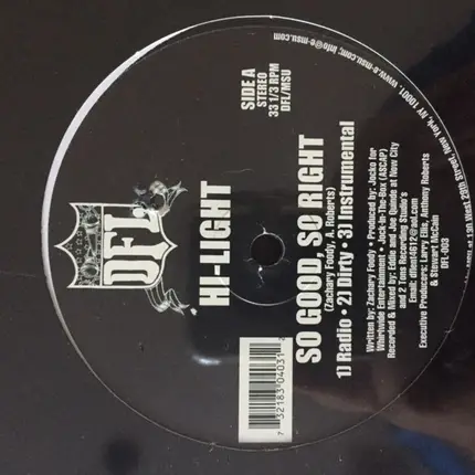 Hi-Light - So Good, So Right / Happy Dayz