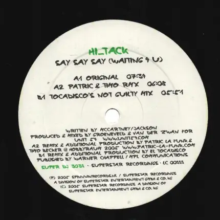 Hi_Tack - Say Say Say (Waiting 4 U)