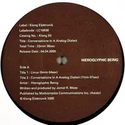 Hieroglyphic Being - Conversations In A Analog Dialect