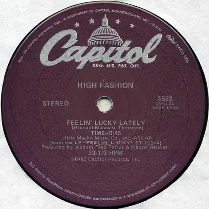 High Fashion - Feelin' Lucky Lately