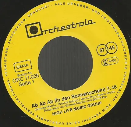 High Life Skiffle Group - Ab Ab Ab (In Den Sonnenschein)