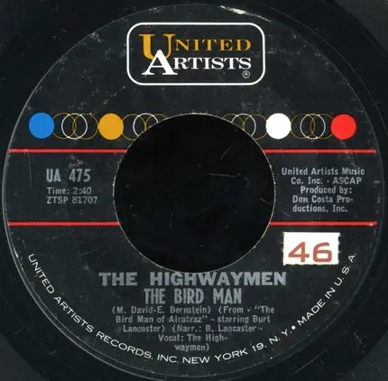 Highwaymen - The Bird Man / Cindy Oh Cindy