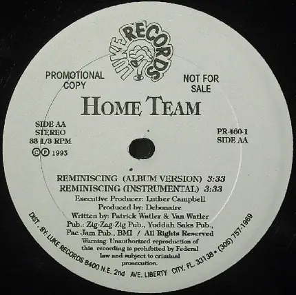 Home Team - Back To The Bronx / Reminiscing