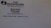 Homemade - Philosophy 12" Promo