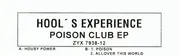 12inch Vinyl Single - Hool's Experience - Poison Club EP