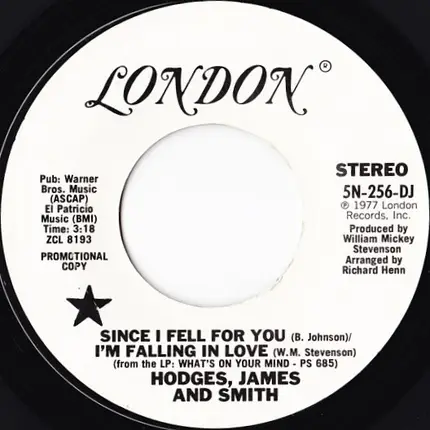 Hodges, James And Smith - Since I Fell For You / I'm Falling In Love