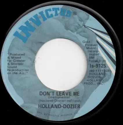 Holland & Dozier Featuring Lamont Dozier - Why Can't We Be Lovers / Don't Leave Me (Instrumental)