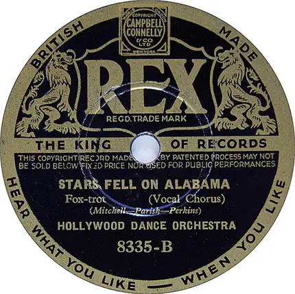 Hollywood Dance Orchestra - Stars Fell On Alabama / When The New Moon Shines