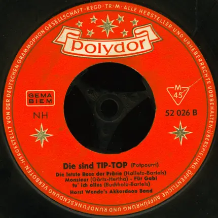 Horst Wende's Akkordeon-Band - Die Sind Tip-Top (Potpourri)