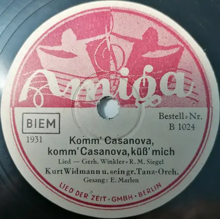 Horst Winter Mit Seinem Orchester / Kurt Widmann Und Sein Orchester Gesang Evi Marlen - Carioca / Komm' Casanova, Komm' Casanova, Küß' Mich